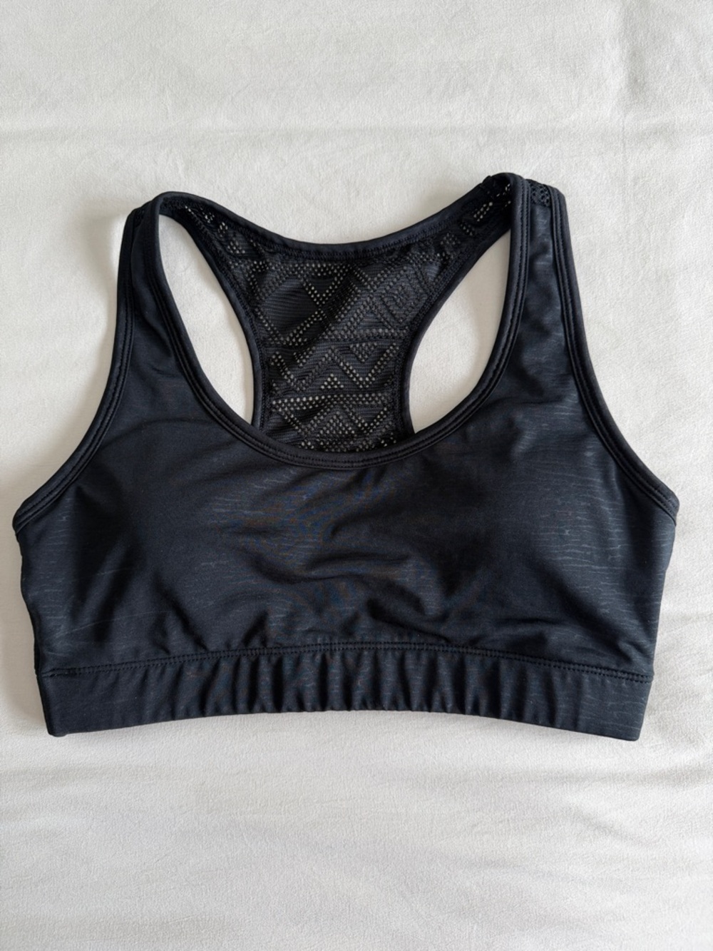 ZYIA Black Racerback Sports Bra with Mesh Back